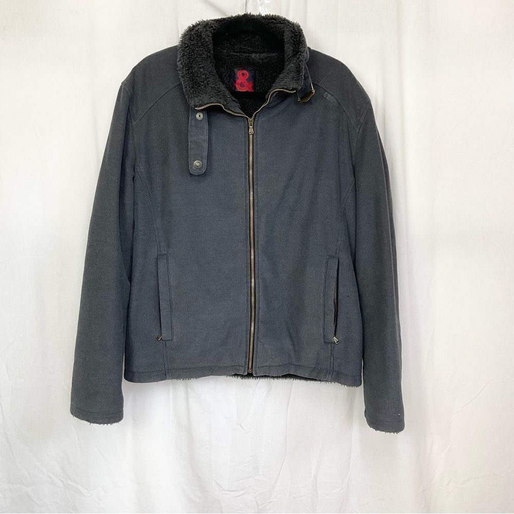 Vintage Dolce & Gabbana Men's Black Cotton Sherpa Lined Full Zip Jacket Size L - Picture 3 of 16
